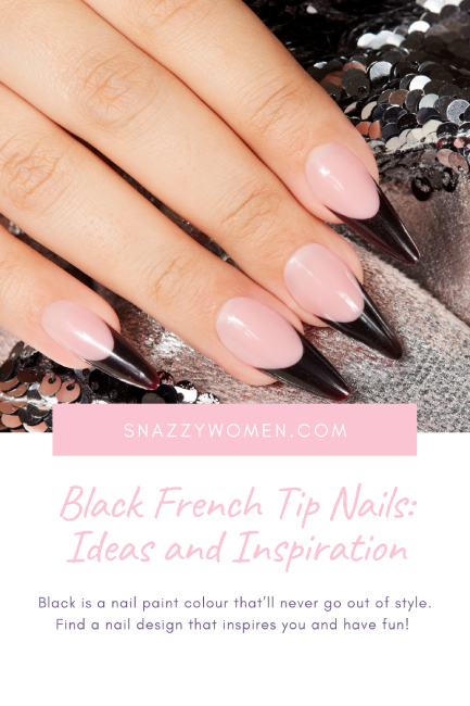 Black French Tip Nails: Ideas and Inspiration Pin