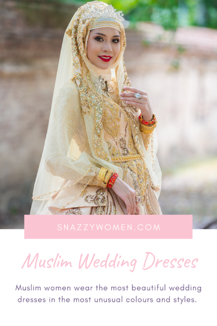 Dazzling Muslim Brides Wearing Gold Outfits On Their Wedding Day